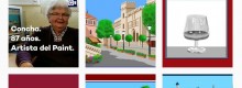 Spagna la nonnina che lavora con paint
