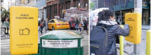 New York ingresso in strada i sacchi da boxe