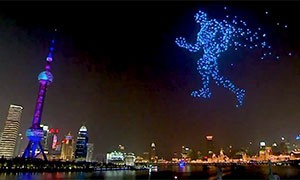 Capodanno Cinese spettacolo dei Droni in cielo