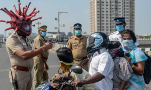 India: Lockdown e poliziotti Covid19