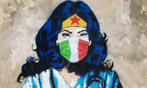 Alessio-B lo street Artist omaggi gli infermieri e medici con un murales