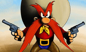 Addio alle armi nel cartoon Baffo Rosso Sam e Taddeo