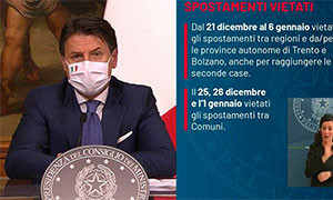 Apertura sugli spostamenti tra comuni il giorno di Natale e di Capodanno