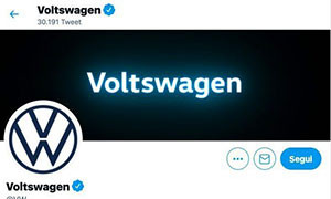 Volkswagen cambia nome, ma &egrave; solo un l&rsquo;esce d&rsquo;aprile