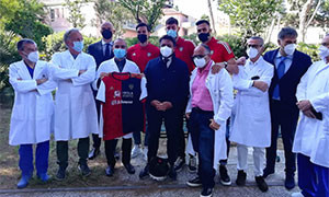 Il Cagliari Calcio in visita al Santissima Trinit&agrave;
