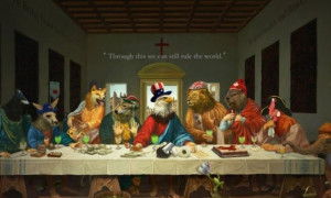 L'Ultima cena in versione &quot;animalesca&quot;, cos&igrave; la Cina deride i leader del G7