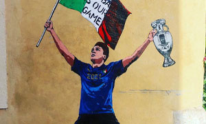 A Roma un murale dedicato alla vittoria degli Azzurri