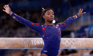 Simone Biles&nbsp;di nuovo in gara dopo che le ha scritto Justin Bieber