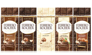 Nuove tavolette di cioccolato firmate Ferrero Rocher