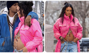 Rihanna diventa mamma per la prima volta: le foto col pancione nudo