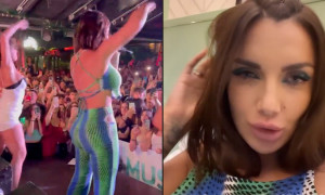 Elettra Lamborghini ferma l'esibizione per cacciare un hater
