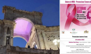 Cagliari, il Bastione si illumina di rosa  per la prevenzione del tumore al seno