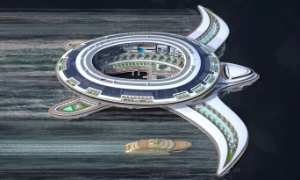 Yacht a forma di tartaruga: una citt&agrave; galleggiante per 60mila persone