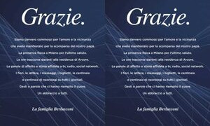 Berlusconi, la famiglia ringrazia gli italiani per l&rsquo;affetto al pap&agrave;