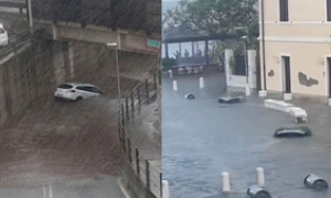 Toscana, il comune di Follonica sommerso da una bomba d&rsquo;acqua