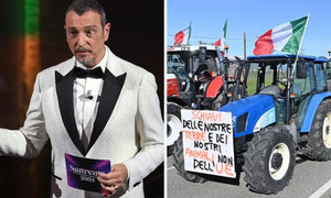 La protesta degli agricoltori arriva a Sanremo, ecco il messaggio letto da Amadeus
