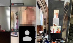 Londra, finisce sullo schermo in chiesa completamente nuda in videochiamata per un funerale