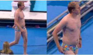 Olimpiadi, un uomo in costume si tuffa in vasca, bloccata la gara di nuoto