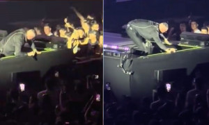 Gu&egrave; in live, piccolo incidente sul palco