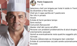 Bufera sullo chef stellato Paolo Cappuccio: &ldquo;Esclusi comunisti, fannulloni e gay&quot;