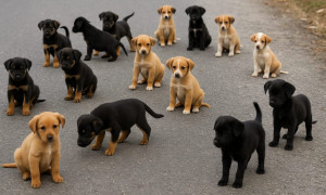 Abbandonati in strada nel Nisseno: diciotto cuccioli di cane salvati dai carabinieri