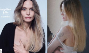 Angelina Jolie mostra le cicatrici della mastectomia sulla copertina di Time France