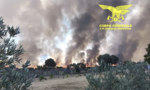 Incendio sulle colline di Villasimius, in azione canadair ed elicottero