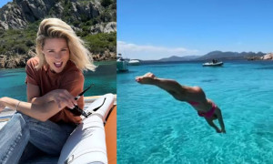 Michelle Hunziker inaugura l'estate in Costa Smeralda: relax a Cala di Volpe