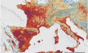 Europa, caldo estremo: dal satellite una &ldquo;cappa di calore&rdquo; con punte fino a 55 gradi al suolo