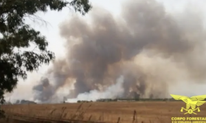 Incendio a Villasor, maxi dispiegamento di mezzi per le&nbsp;fiamme: traffico bloccato su due statali